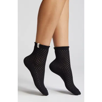 Ugg(r) Adabella Pointelle Quarter Socks In Black