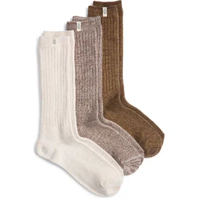 Ugg (r) Assorted 3-pack Slouchy Ribbed Crew Socks In Multi
