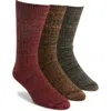 Ugg (r) Assorted Trey Rib Knit Cozy Socks In Rubious/chestnut/moss Green