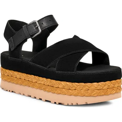 Ugg(r) Aubrey Ankle Strap Platform Sandal In Black