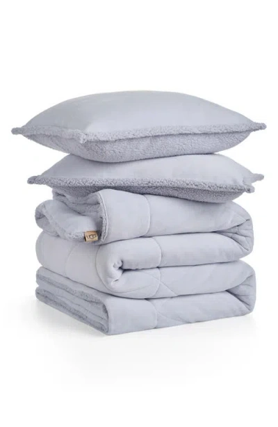 Ugg (r) Avery Faux Shearling Comforter & Shams Set In Blue
