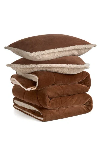 Ugg (r) Avery Faux Shearling Comforter & Shams Set In Brown