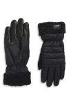 Ugg(r) Aw Uggfluff Cuff Gloves In Black