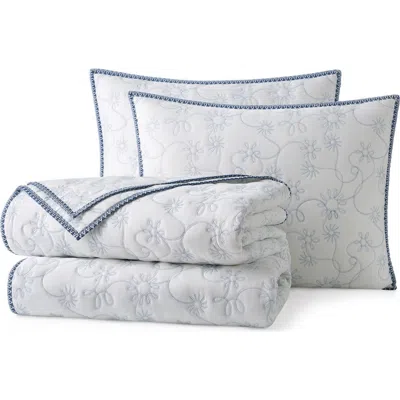 Ugg (r) Botanic Embroidered Quilt & Shams Set In White