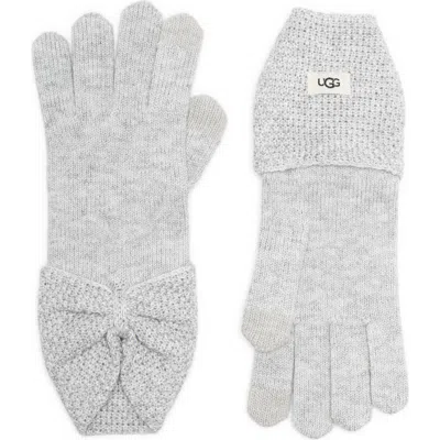 Ugg (r) Bow Wool Blend Tech Glove In Gray