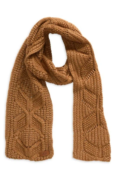 Ugg (r) Cable Stitch Scarf In Chestnut