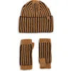 Ugg(r) Chunky Plaited Beanie & Fingerless Mittens Set In Brown