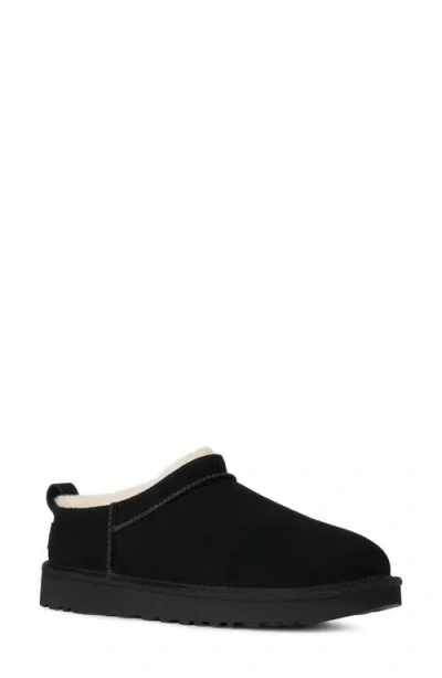 Ugg(r) Classic Micro Genuine Shearling Slipper In Black