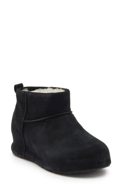 Ugg (r) Classic Mini Enwrap Genuine Shearling Leather Boot In Black