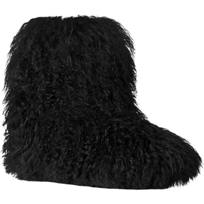 Ugg(r) Classic Short Fluff Momma Genuine Shearling Bootie In Black