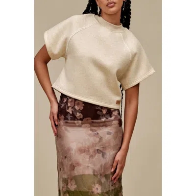 Ugg(r) Classic Short Sleeve Crewneck Sweatshirt In Sand Heather