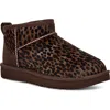 Ugg(r) Classic Ultra Mini Caspian Genuine Calf Hair Bootie In Burnt Cedar