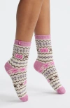 Ugg(r) Cressida Jacquard Quarter Socks In Pink