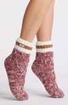 Ugg(r) Deedee Fleece Lined Quarter Crew Socks In Rubious/chestnut