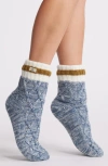 Ugg(r) Deedee Fleece Lined Quarter Crew Socks In Sea Level/savana