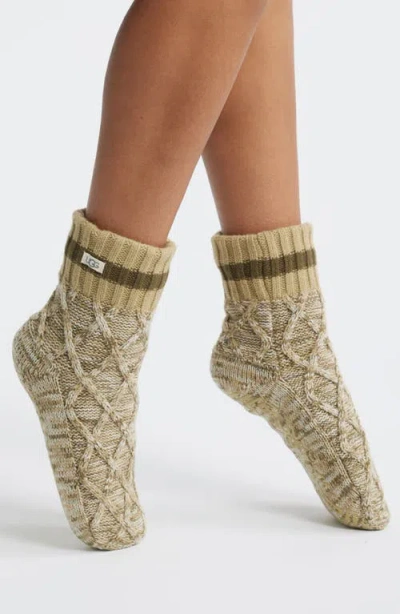 Ugg(r) Deedee Fleece Lined Quarter Socks In Green