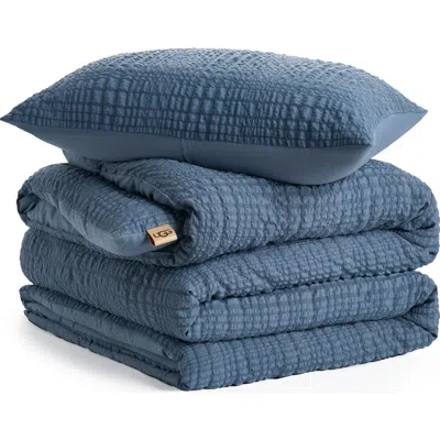 Ugg (r) Devon Textured Comforter & Sham Set In Blue