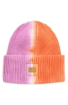 Ugg(r) Dip Dye Cotton Beanie In Orange Soda Multi