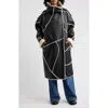 Ugg(r) Emberlynn Oversize Faux Leather & Luxefluff Long Coat In Black