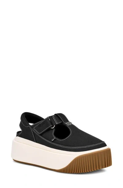 Ugg(r) Ez-duzzit Platform T-strap Sneaker In Black
