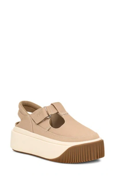 Ugg(r) Ez-duzzit Platform T-strap Sneaker In Mustard Seed