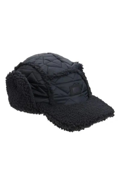 Ugg(r) Fluff Faux Shearling Trapper Hat In Black