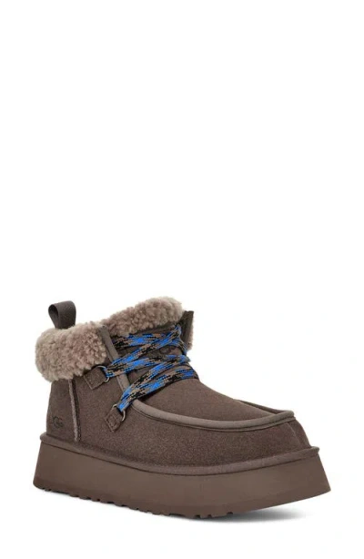 Ugg(r) Funkarra Genuine Shearling Cabin Cuff Bootie In Thunder Cloud