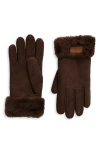 Ugg(r) Genuine Shearling Turn Cuff Gloves In Burnt Cedar