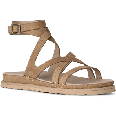 Ugg (r) Goldengaze Embossed Ankle Wrap Sandal In Brown