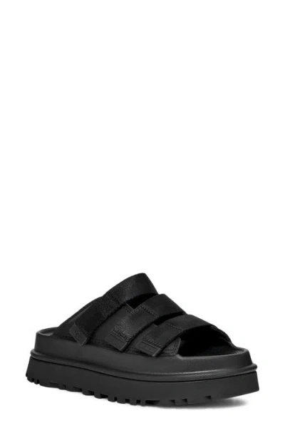 Ugg(r) Goldenglow Platform Slide Sandal In Black