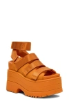 Ugg(r) Goldenrise Ankle Strap Platform Sandal In Dark Apricot
