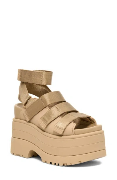 Ugg(r) Goldenrise Ankle Strap Platform Sandal In Mustard Seed