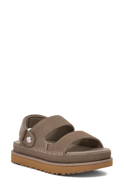 Ugg(r) Goldenstar Glide Platform Sandal In Smoke Plume