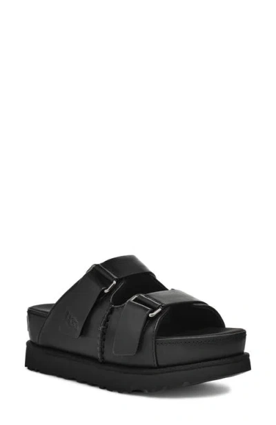 Ugg(r) Goldenstar Platform Slide Sandal In Black