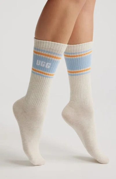 Ugg (r) Jedlyn Varsity Cotton Blend Crew Socks In White