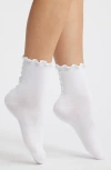 Ugg (r) Karsyn Ii Lettuce Edge Quarter Socks In White