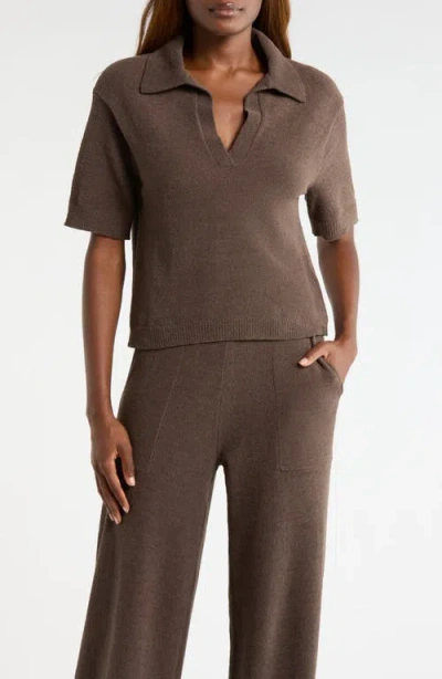 Ugg (r) Keslyn Johnny Collar Knit Polo In Brown