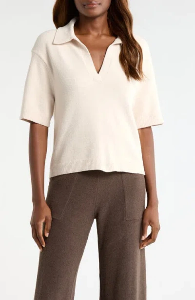 Ugg (r) Keslyn Johnny Collar Knit Polo In Neutral