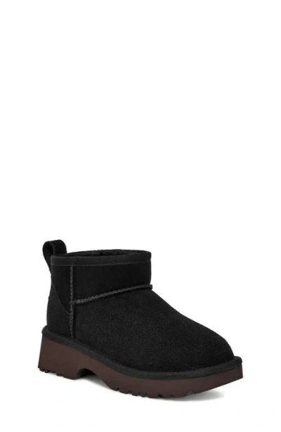 Ugg(r) Kids' Classic Ultra Mini New Heights Platform Boot In Black