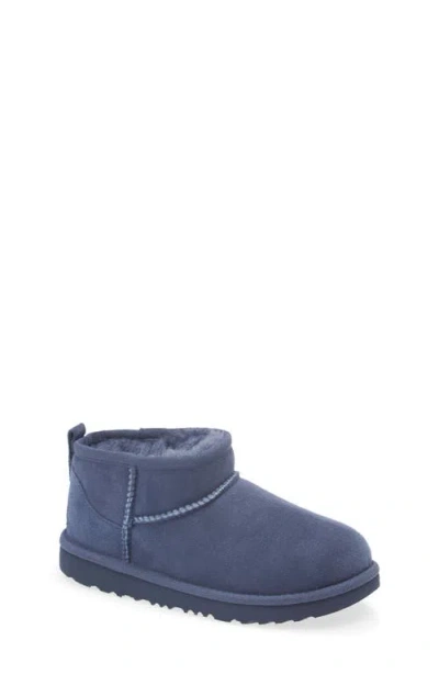 Ugg(r) Kids' Classic Ultra Water Resistant Genuine Shearling Mini Boot In Blue