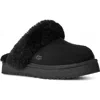 Ugg(r) Kids' Disquette Genuine Shearling Trim Slipper In Black