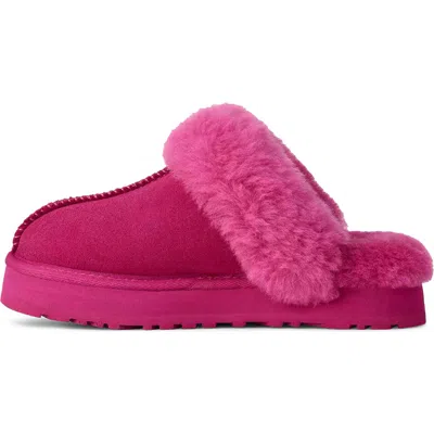 Ugg(r) Kids' Disquette Genuine Shearling Trim Slipper In Pink