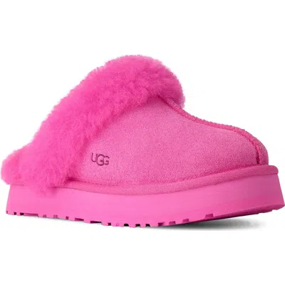 Ugg (r) Kids' Disquette Genuine Shearling Trim Slipper In Pink