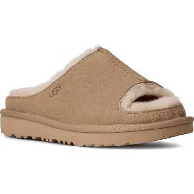 Ugg (r) Kids' Greenport Genuine Shearling Lined Slide Sandal In Brown
