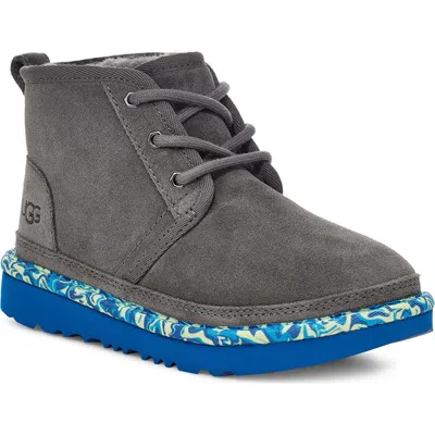 Ugg(r) Kids' Neumel Ii Water Resistant Chukka Boot In Charcoal Paint Swirl