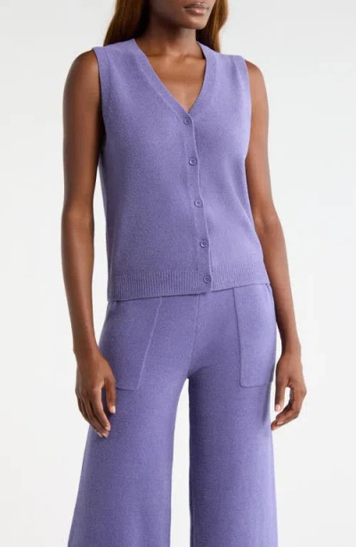 Ugg (r) Kollyns Knit Button-up Vest In Purple