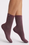 Ugg(r) Lavinia Shimmer Quarter Socks In Burgundy