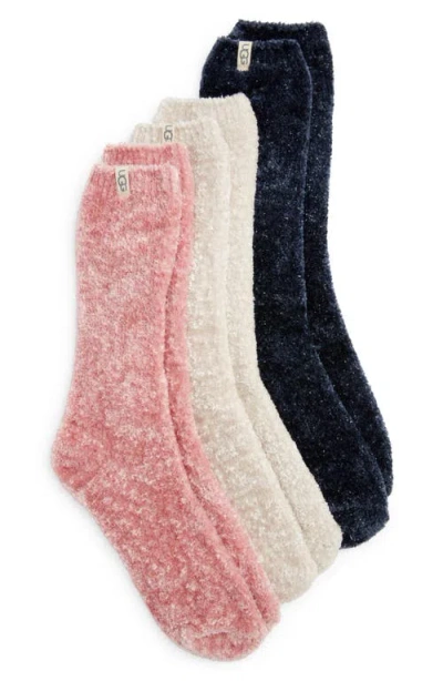 Ugg (r) Leda Assorted 3-pack Sparkle Crew Socks In Multi
