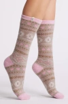 Ugg(r) Leslie Crew Socks In Putty Fairisle