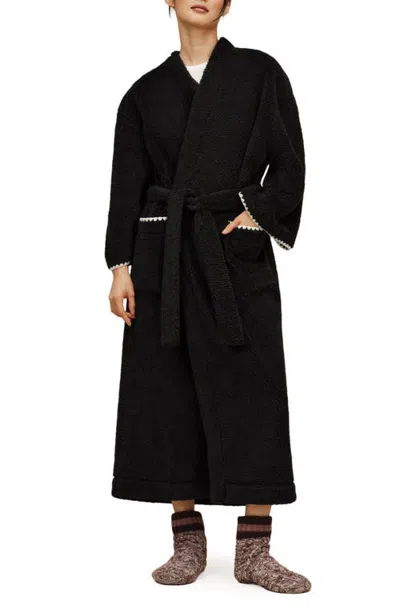 Ugg (r) Linet Oversized Plush Fleece Robe In Black
